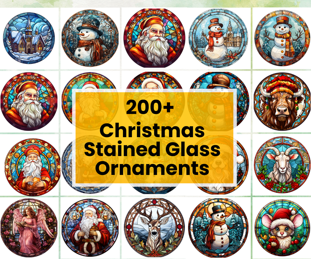 200+ Christmas Stained Glass Ornaments