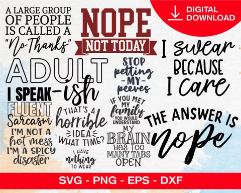 SARCASTIC QUOTE SVG BUNDLE 80+